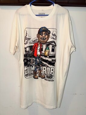 NWOT Jim Bob Graphic Tee - White - Hardy World Tour 2025
